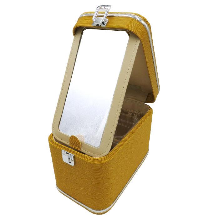 木和田 新型 エピ調 水シボコスメボックス メイクボックス 縦型 鏡可動