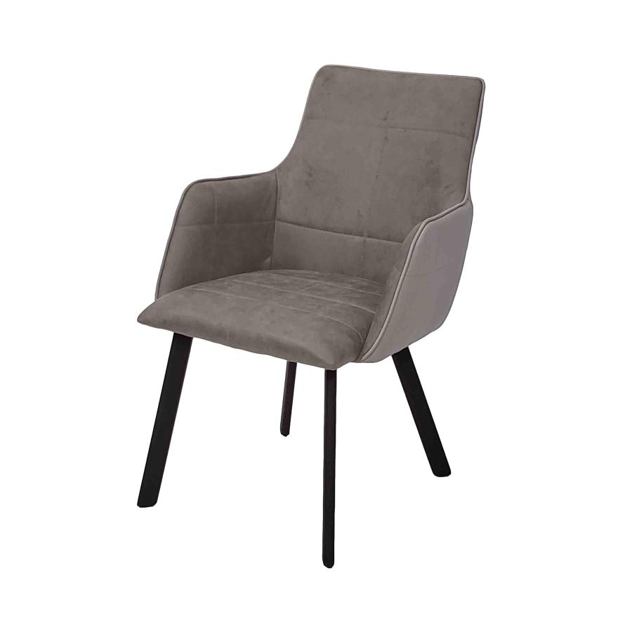 ダイニングチェア 2脚セット ファブリック 合成皮革 スチール脚