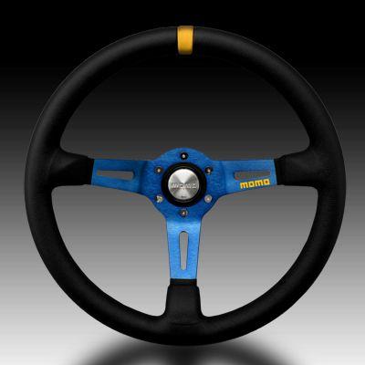 s*r様 momo ステアリング M-59 350mm 黒/青 s*r様 momo ステアリング M