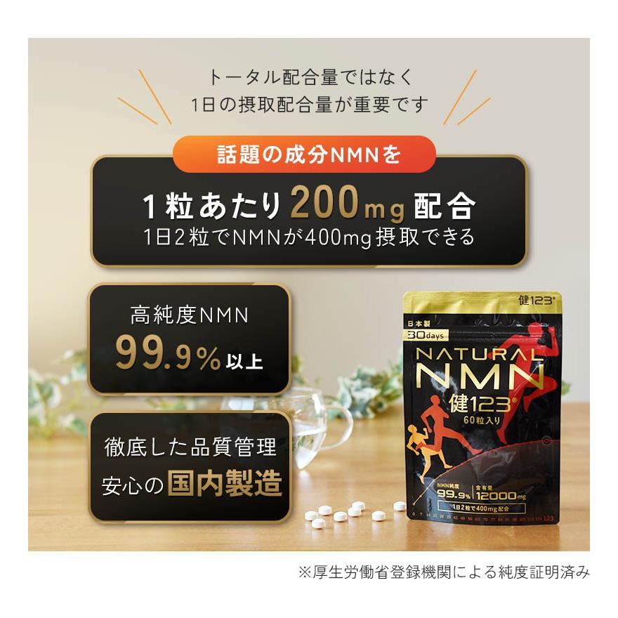 NMN サプリ 国内製造 30日分 60粒入り 1日あたり400mg NATURAL NMN