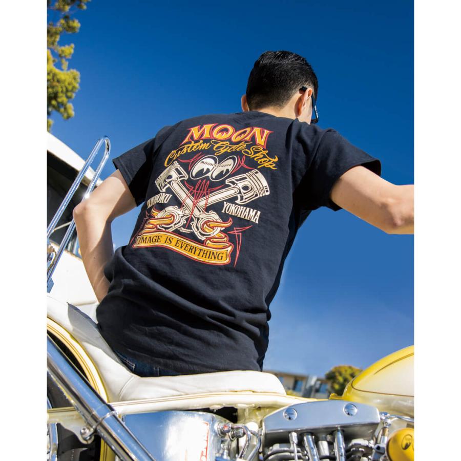 MOONEYES ムーンアイズ MCCS ピストン クロス Tシャツ : MOONEYES