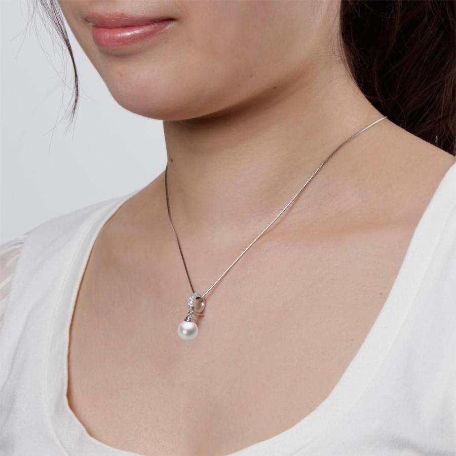 ムーンレーベル 公式] 南洋真珠 9mm 白蝶 真珠 ペンダント トップ