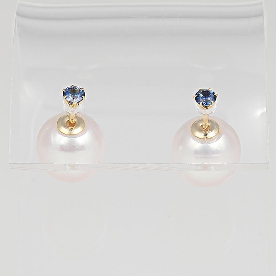 Gemini [ムーンレーベル 公式] サファイア パール ピアス サファイア