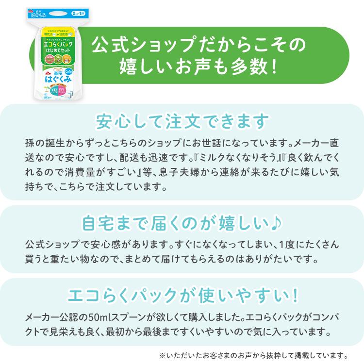 はぐくみ 【公式】 森永乳業 粉ミルク つめかえ用 エコらくパック 4箱