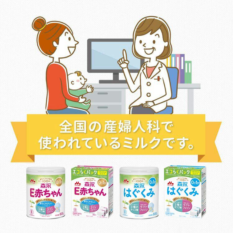 はぐくみ 【公式】 森永乳業 粉ミルク つめかえ用 エコらくパック 4箱