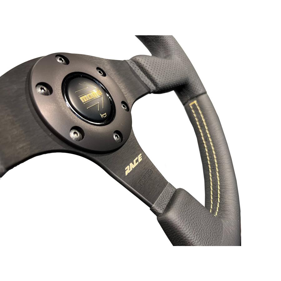 MOMO（モモ） ステアリング レース ノト ブラック/ゴールド 350mm〔AL