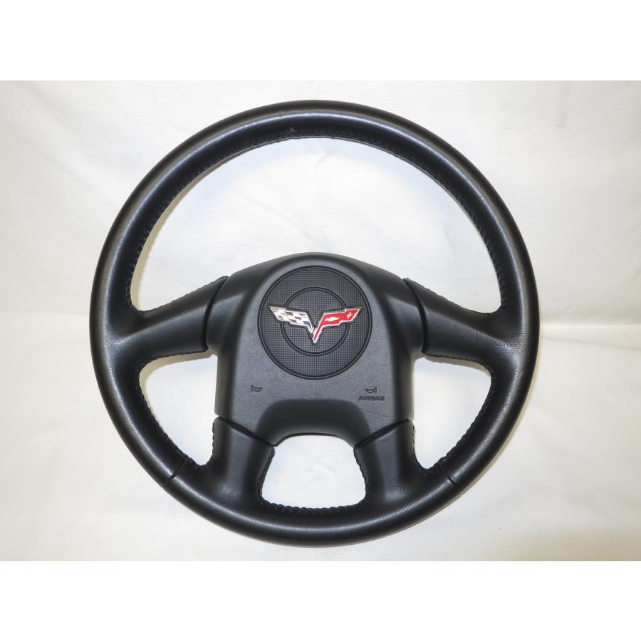 C6 コルベット シボレー 純正 革 ステアリング ハンドル エアバック
