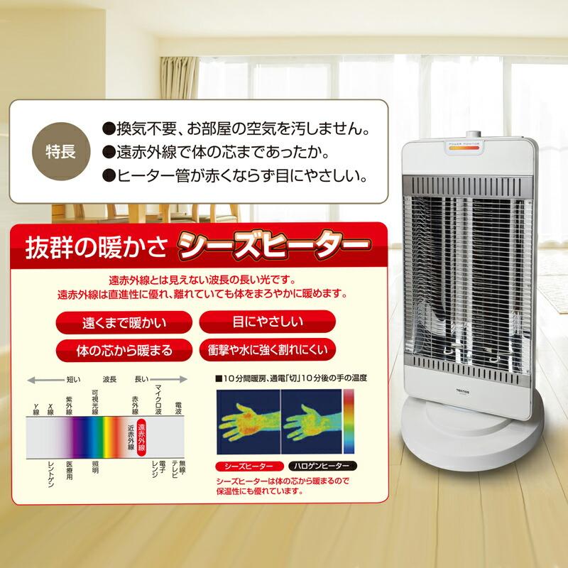 テクノス パワーモニター付き シーズヒーター 遠赤外ヒーター TSH-9201