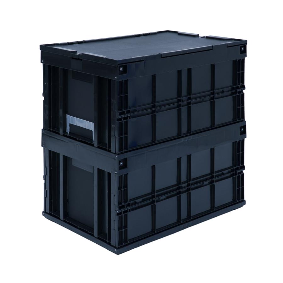 松本産業 折りたたみコンテナ フタ付き 150L ブラック ( F150BL