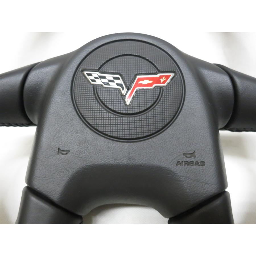 C6 コルベット シボレー 純正 革 ステアリング ハンドル エアバック