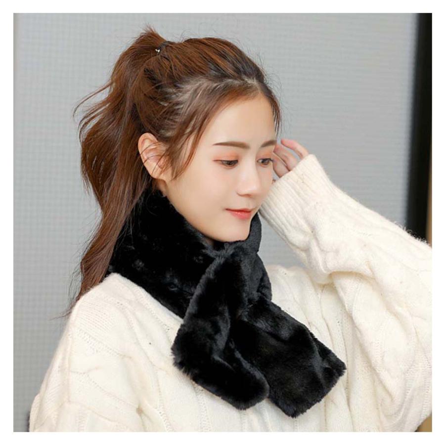 ファーマフラー マフラー レディース ファー ラビットファー 冬 暖かい