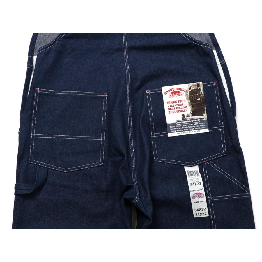 裾上げ無料 ROUND HOUSE 966 デニム オーバーオール ラウンドハウス