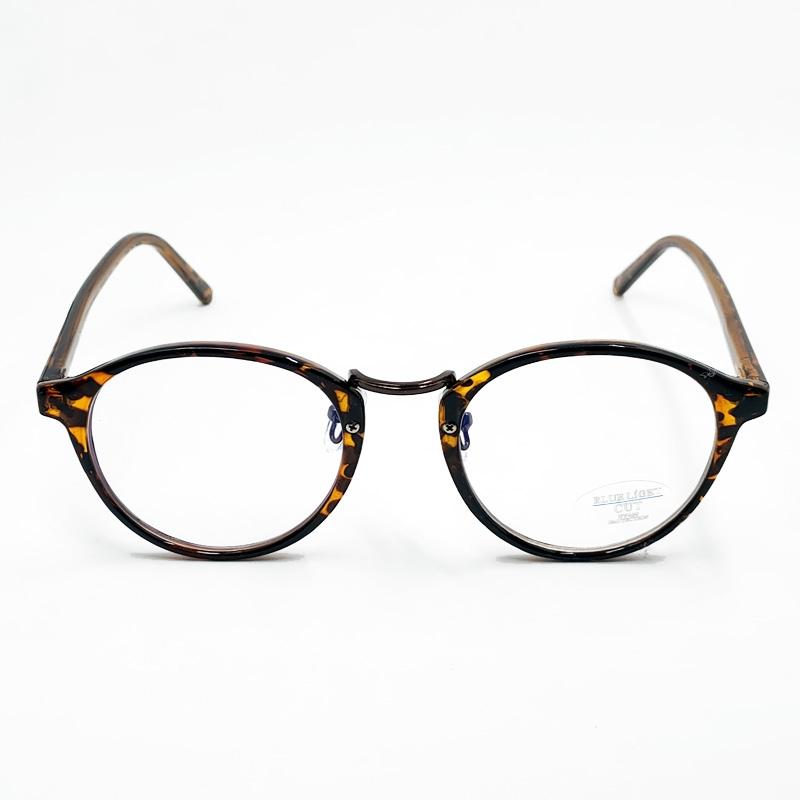 PCメガネ ブルーライトカットメガネ ラウンド べっ甲柄 UVカット 伊達