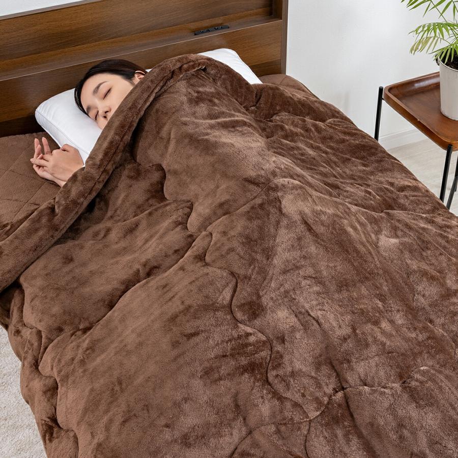 ファミラ 5層構造トリプルウォームぽかぽか 毛布布団セット 掛布団+敷