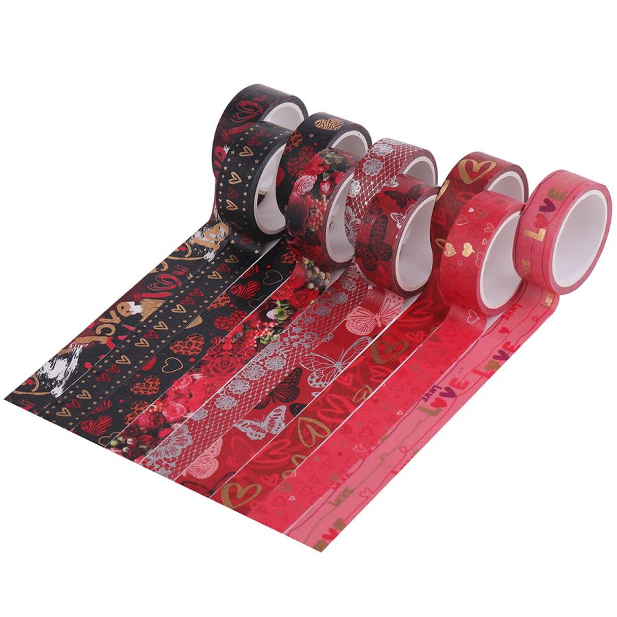 マスキングテープ 9巻セット マステ バレンタイン ブラック 15mm×4m