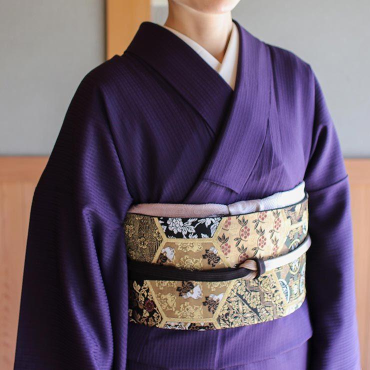 洗える 色無地 袷 古代紫色 日本製 東レ made in Japan 仕立て上がり