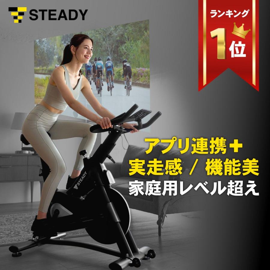 STEADY（ステディ） スピンバイク Pro 静音 家庭用 13kgホイール 無