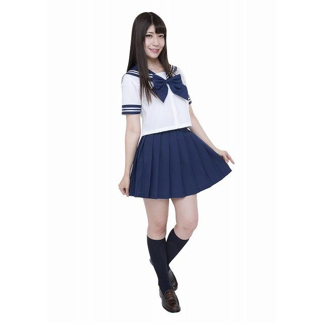 カラーセーラー 紺 JK ライブ 学祭 文化祭 対応 コスプレ衣装