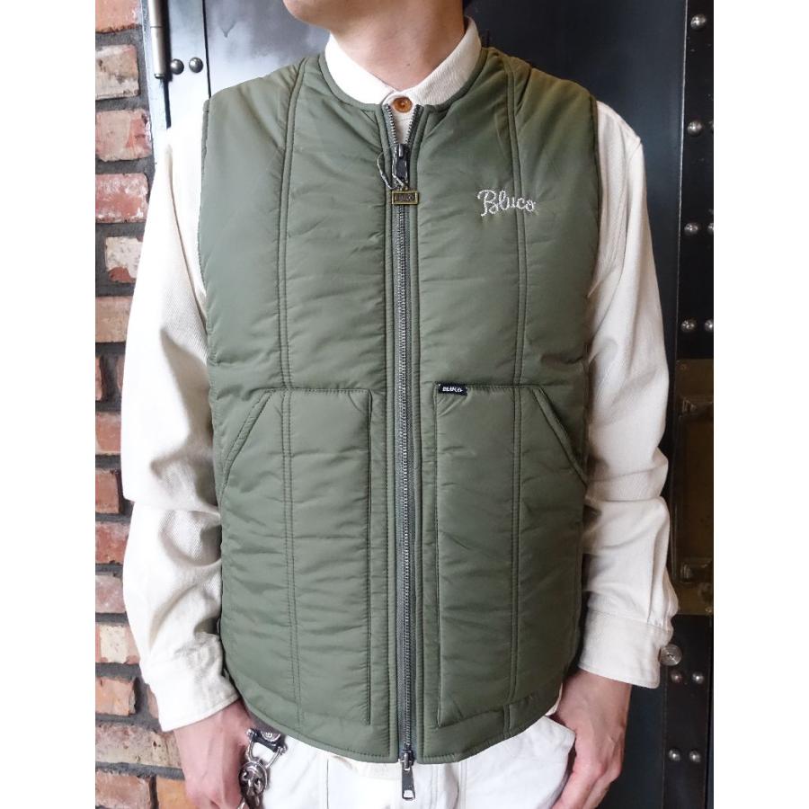 BLUCO（ブルコ） BLUCO CREW NECK QUILTING VEST 145-35-008 OLIVE