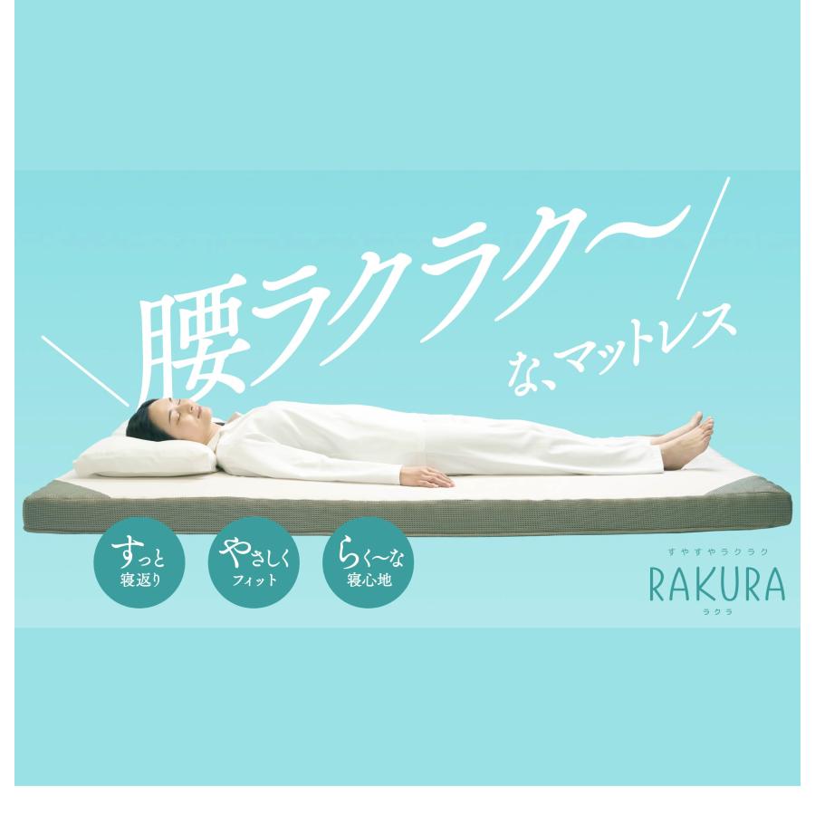rakura マットレス 敷きふとん シングル 高反発 丸巻き 西川 スヤラ