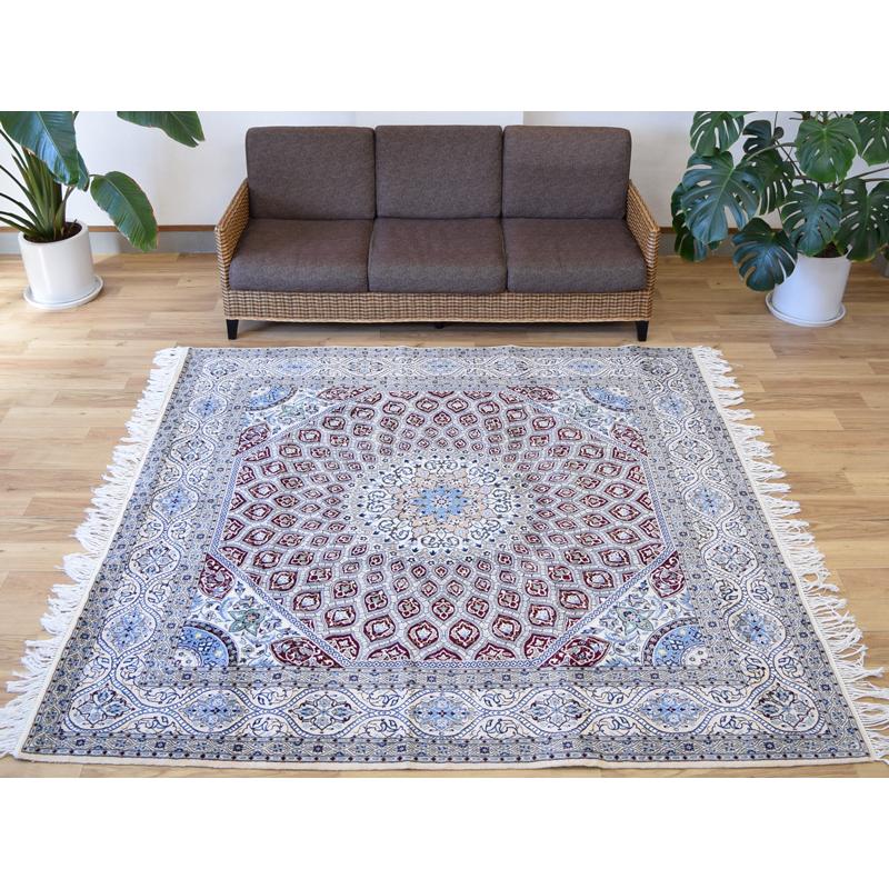 新品 ペルシャ 絨毯 ナイン 6la 210 x 204 cm No.588S 正方形 縦横2m