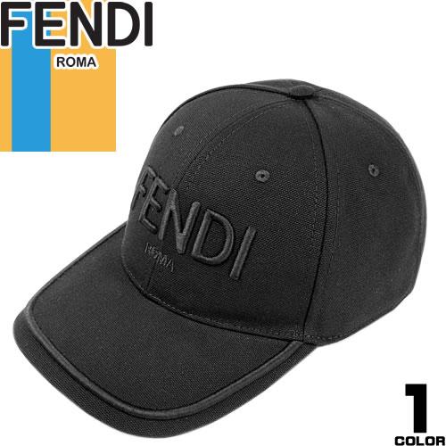 FENDI（フェンディ） キャップ 帽子 ブラックキャンバス ベースボール
