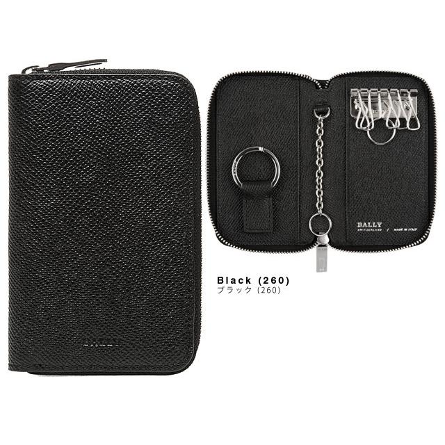 Bally（バリー） キーケース キーリング ブラック プリントカーフ