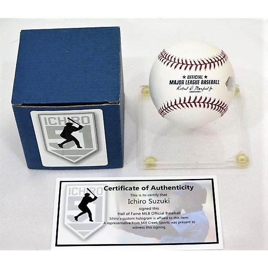 MS】イチロー直筆サイン米国野球殿堂ロゴ入りMLB公式ボール！ 検）大谷