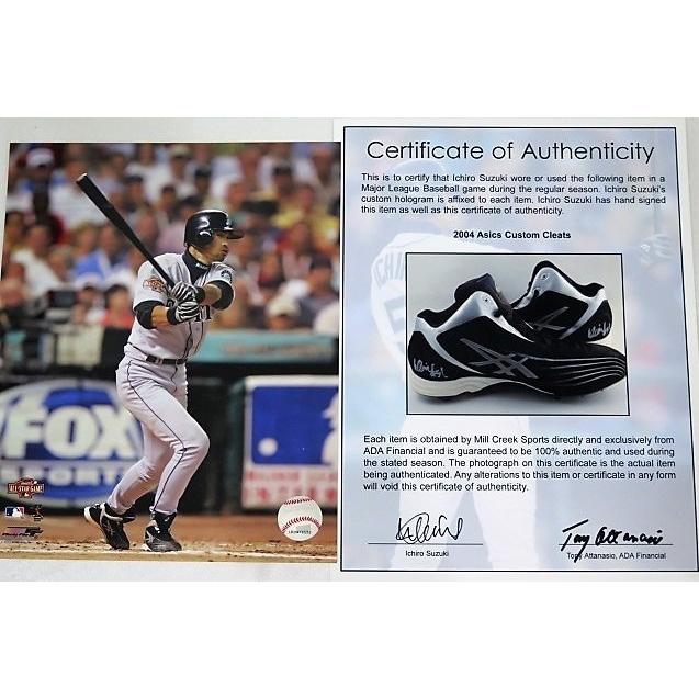 MS】イチロー2004年公式戦実使用済直筆サイン入りスパイク！ 検）大谷