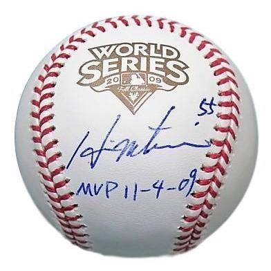 松井秀喜直筆サイン2009年ワールドシリーズMVP日付書込公式ボール