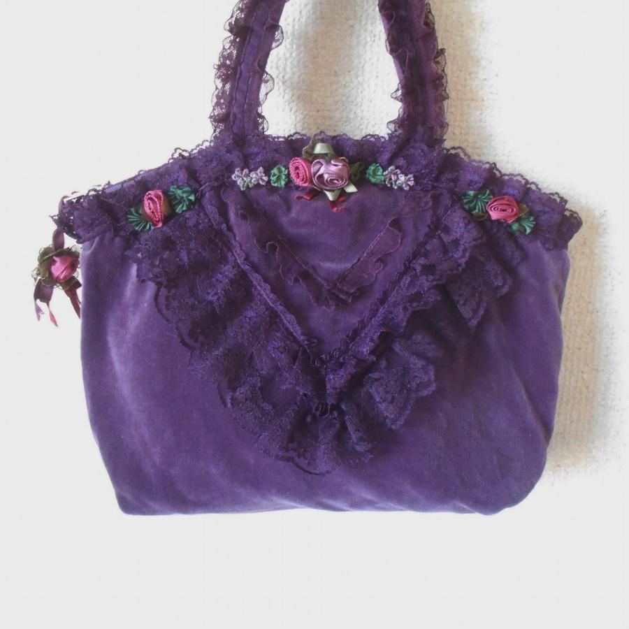 ちまき チマキ chimaki バッグ レース モチーフ レディース ベロア