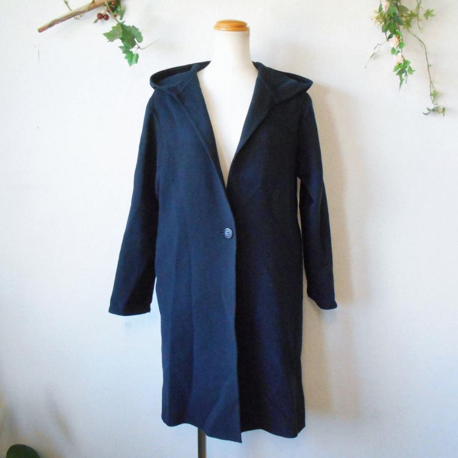 PLST（プラステ） レディース 用 フード 付き コート 紺 S