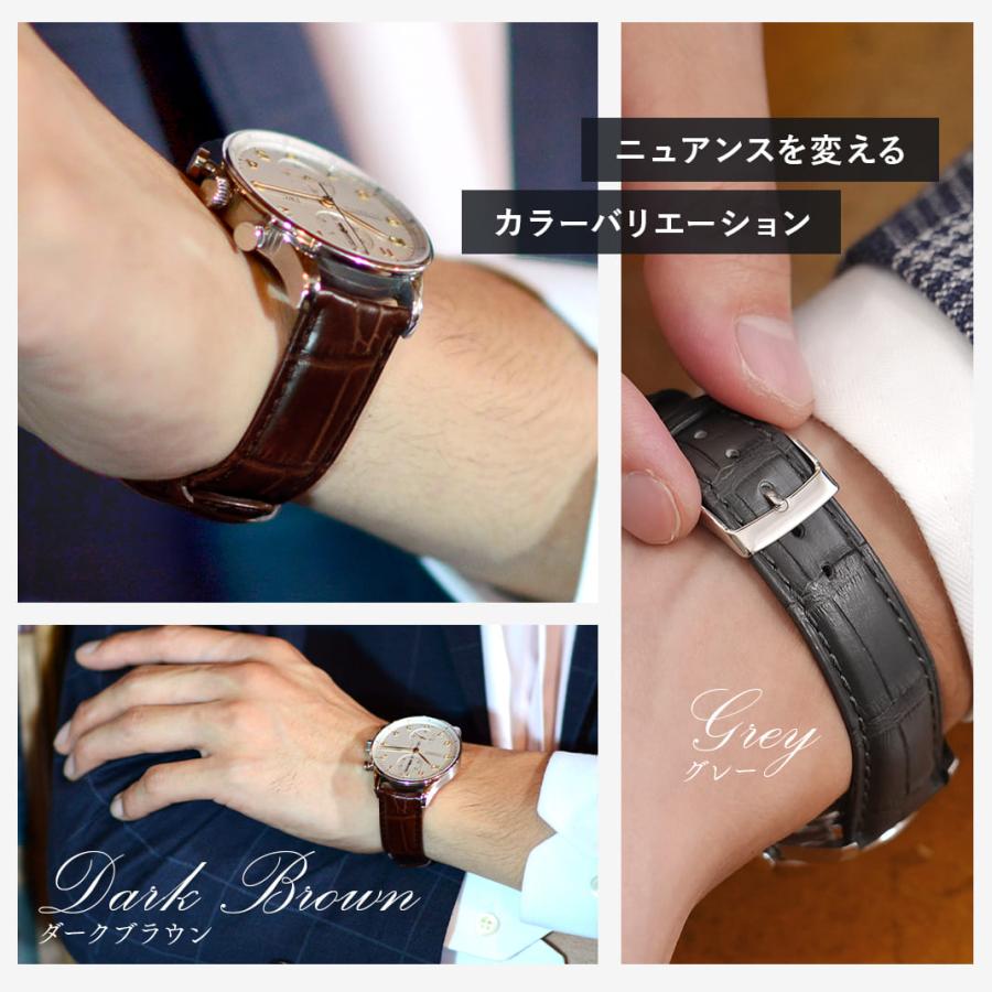 CASSIS（カシス） 腕時計ベルト バンド アリゲーター ワニ革 裏ラバー