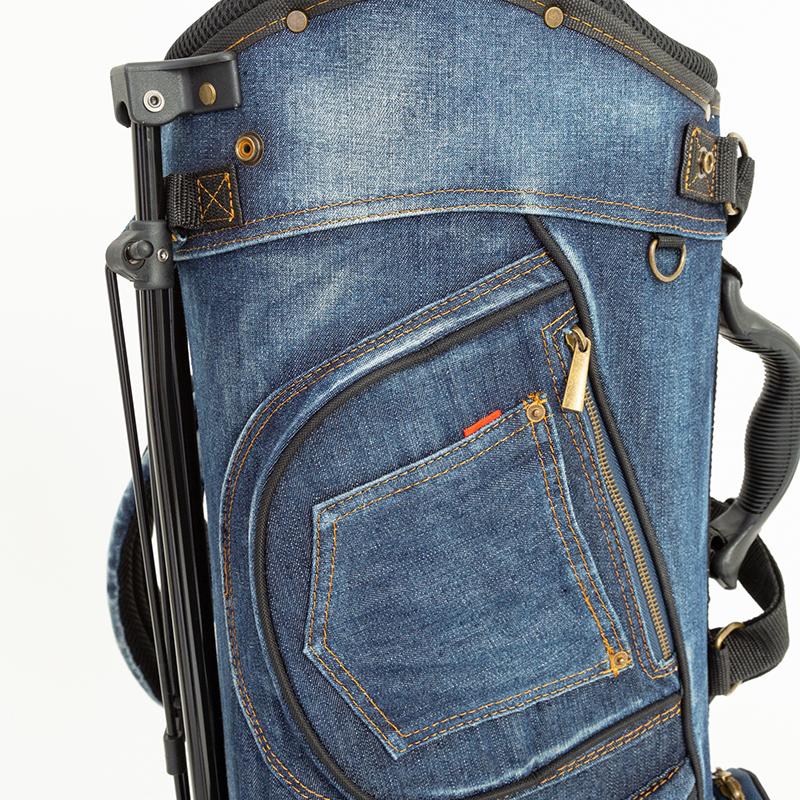 19ゴルフ デニム キャディバッグ 色落ち加工 8.5型 ゴルフ用品