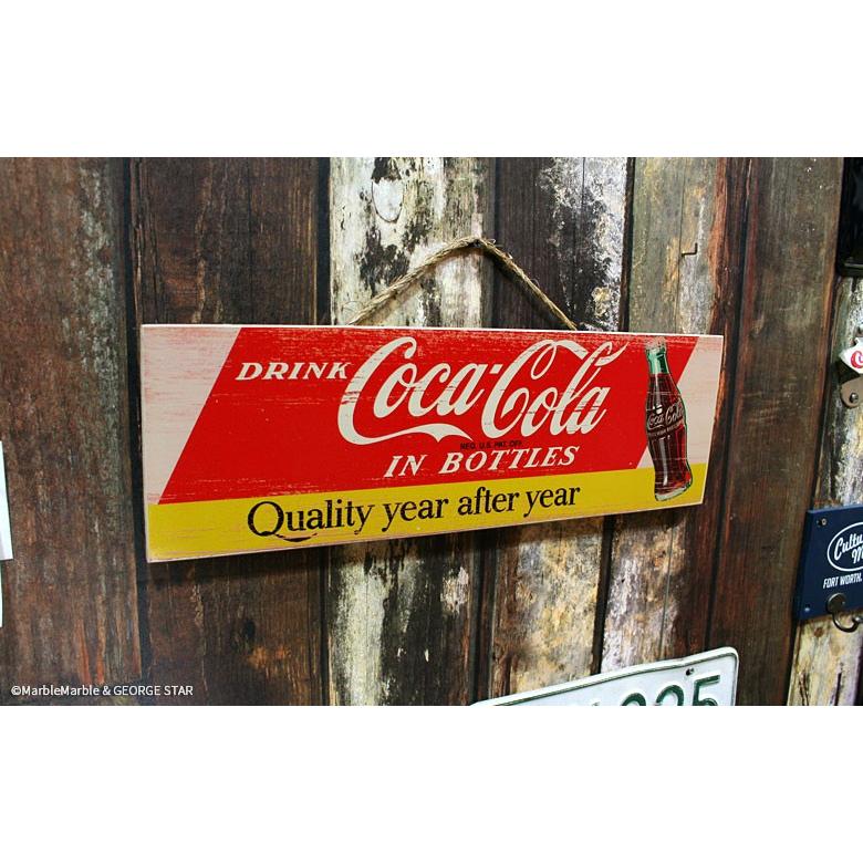 B3 コカコーラ ウッドサイン 麻紐付き #004 Quality year after