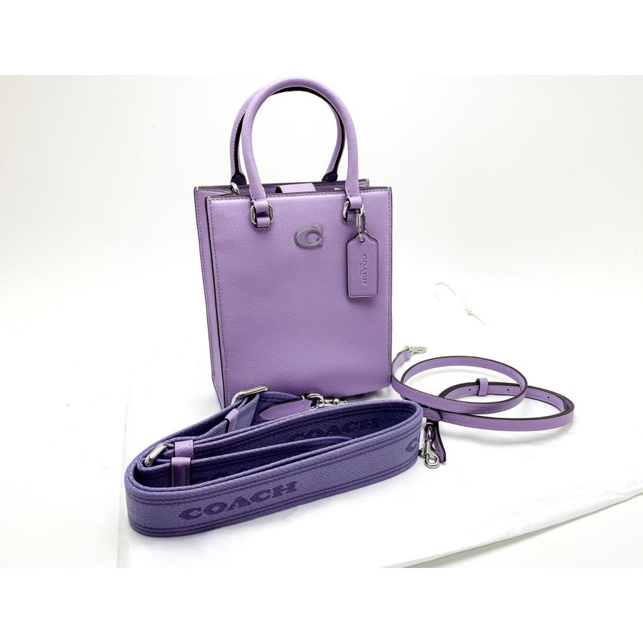 COACH コーチ トート16 シグネチャーキャンバス ディテール 紫