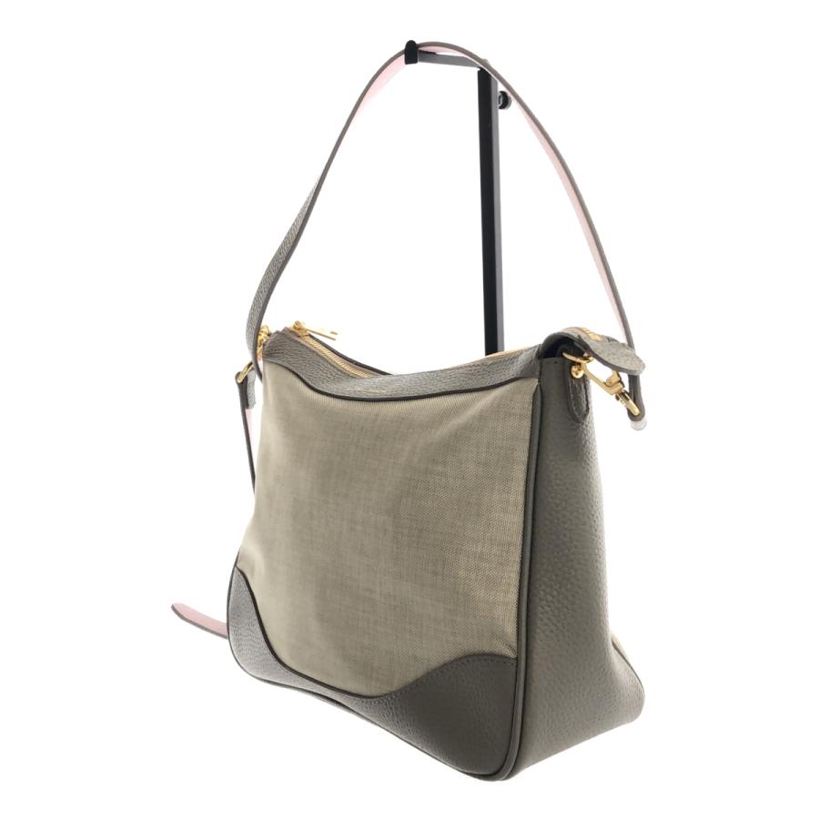 ADMJ エーディーエムジェイ グレー ピンク レザー キャンバス