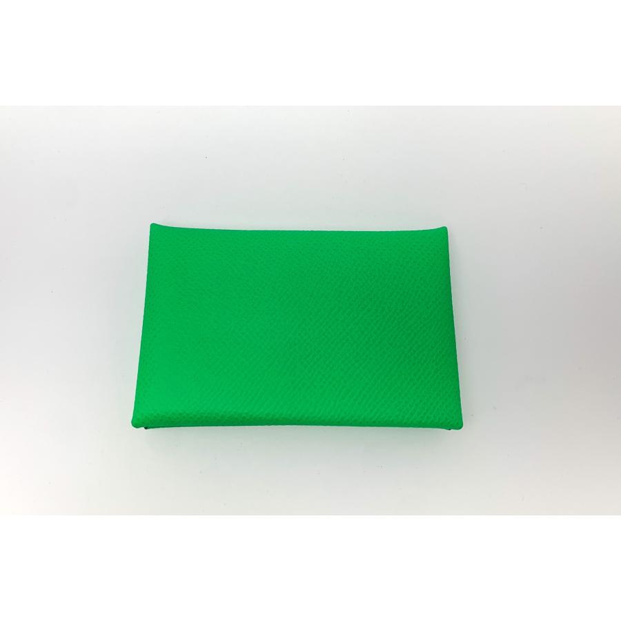 HERMES エルメス カードケース カルヴィ ヴェルソ グリーン系 緑 バイ