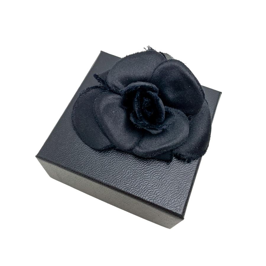 CHANEL シャネル 黒 ブラック ココマーク付き カメリア コサージュ 花