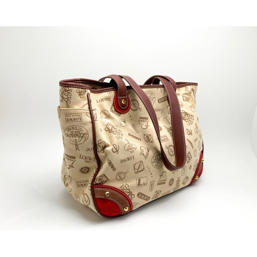 LOEWE ロエベ ベージュ ブランドロゴ デザイン 160周年記念バッグ