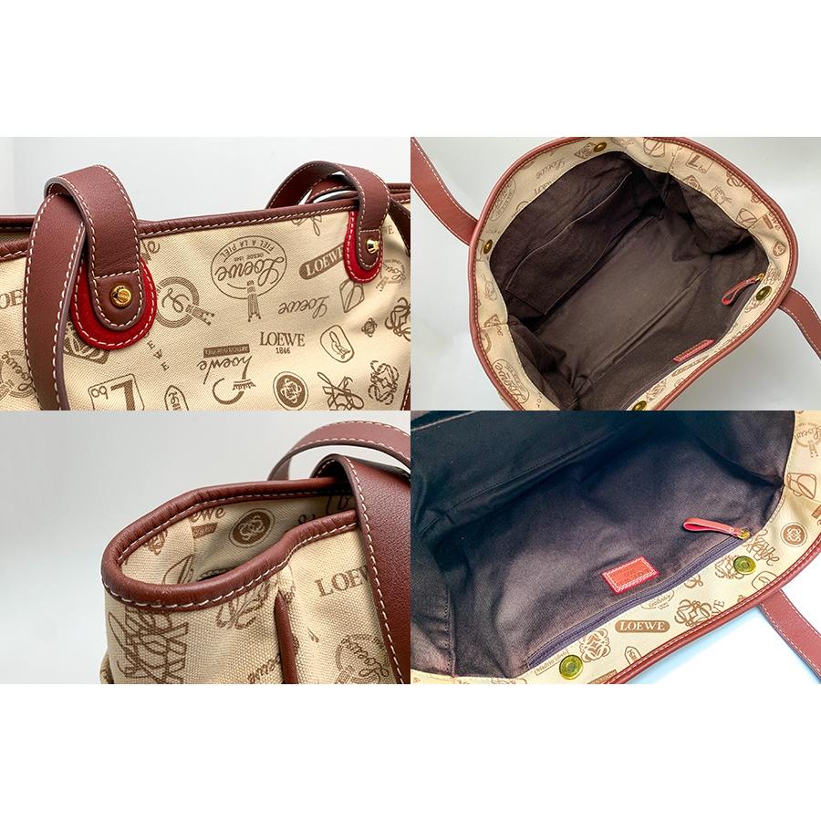 LOEWE ロエベ ベージュ ブランドロゴ デザイン 160周年記念バッグ