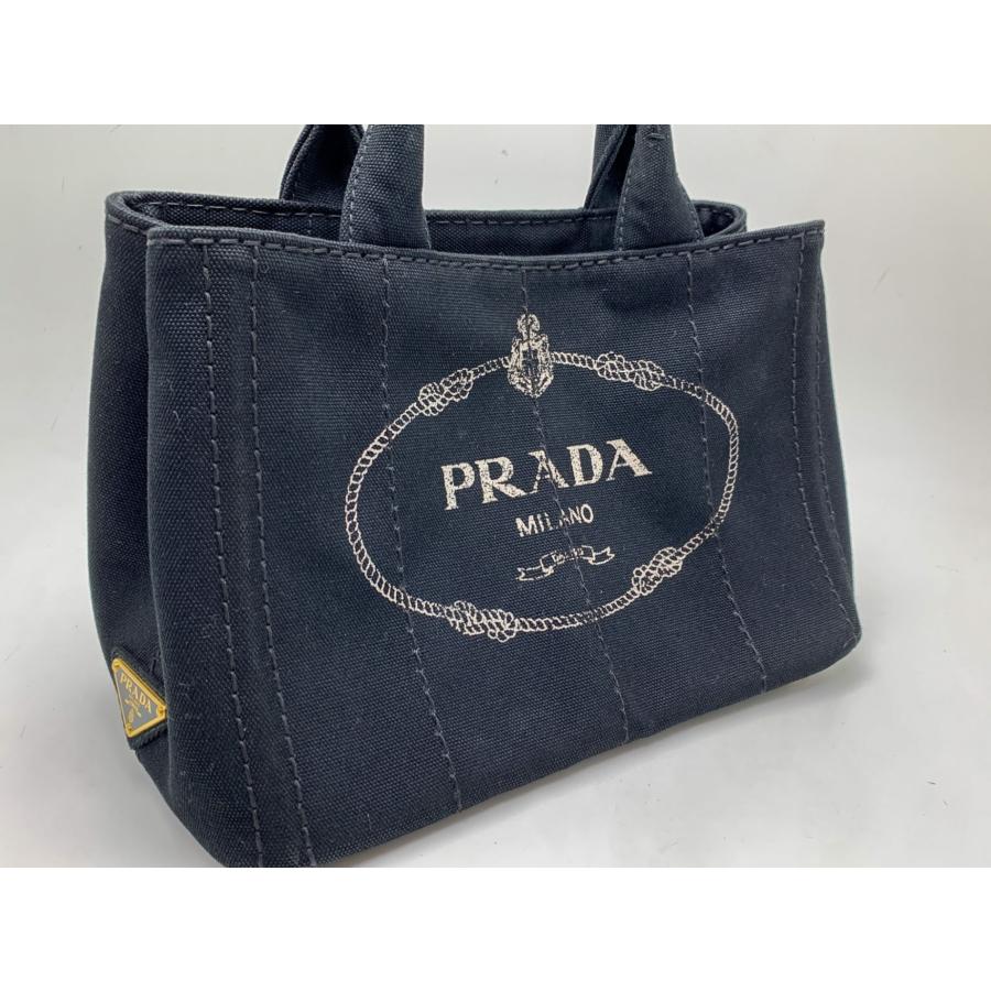 PRADA プラダ ブランドロゴ 黒 ブラック ミニカナパトート トート