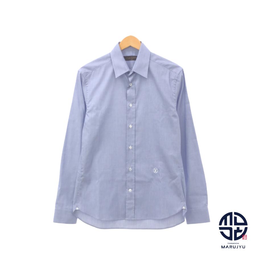 LOUIS VUITTON ルイヴィトン 水色 ブルー系 青 コットン シャツ 長袖