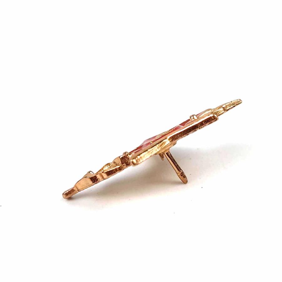 ソ連 ソビエト ピンバッジ 星 葉 レッド 3.6cmX2.5cm 社会主義 赤旗 鎌