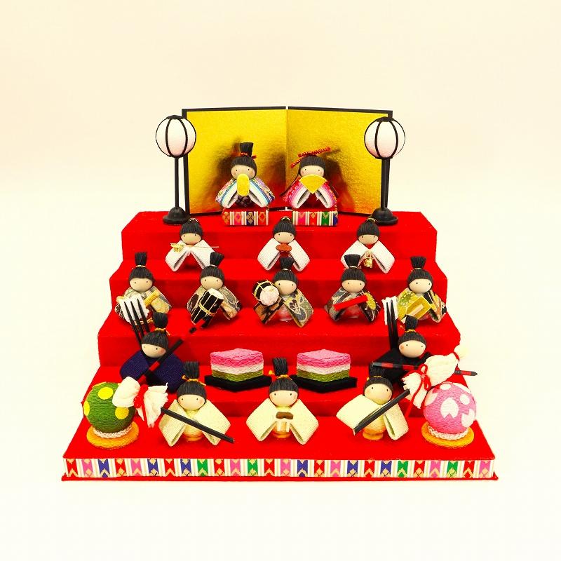 ひな 5段飾り / コンパクト 雛飾り ひな人形 五段飾り ちりめん 京都