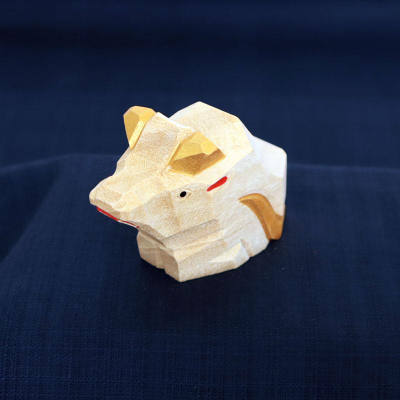 十二支 木製 楠／楠一刀彫 十二支揃 桐箱入／職人 干支飾り 木彫り