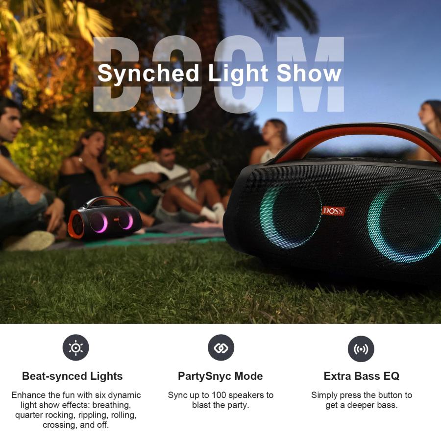 DOSS Extreme Boom Pro Bluetoothスピーカー ワイヤレス 100W 大音量