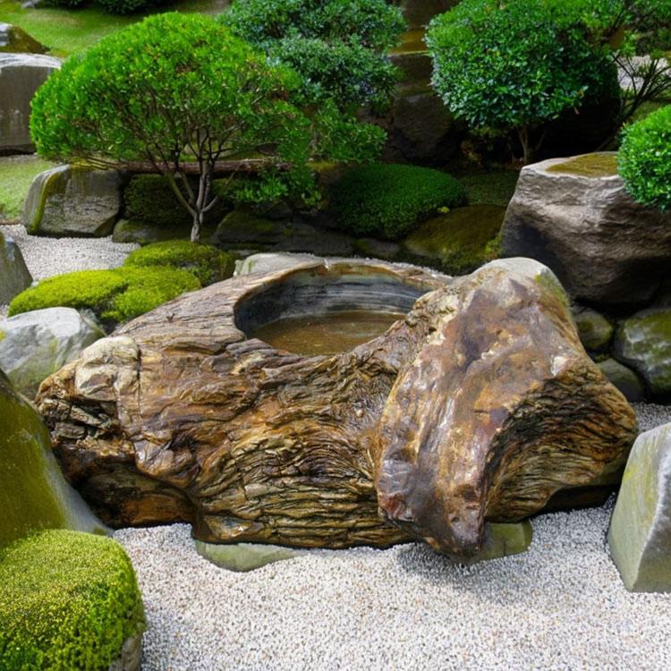 つくばい 珪化木 木化石 手水鉢 水鉢 大きい 庭石 天然石 溜まり石