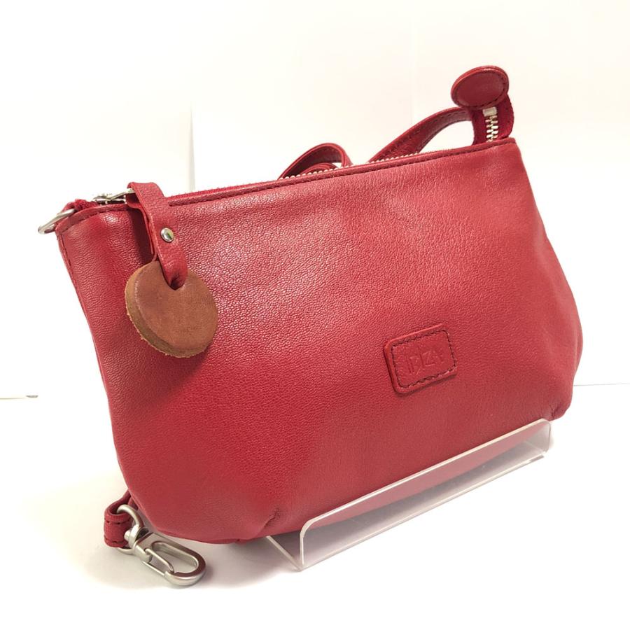 未使用 IBIZA イビサ レッドカラー 赤 レザー ミニショルダーバッグ