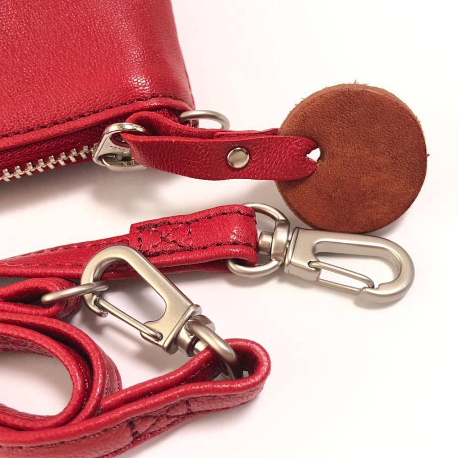 未使用 IBIZA イビサ レッドカラー 赤 レザー ミニショルダーバッグ